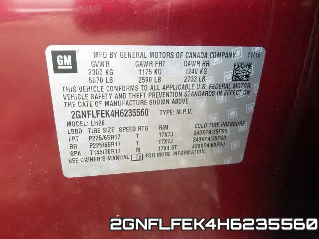 2GNFLFEK4H6235560 фото 2