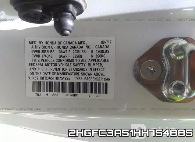 2HGFC3A51HH754885 фото 10