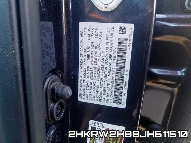 2HKRW2H88JH611510 фото 2