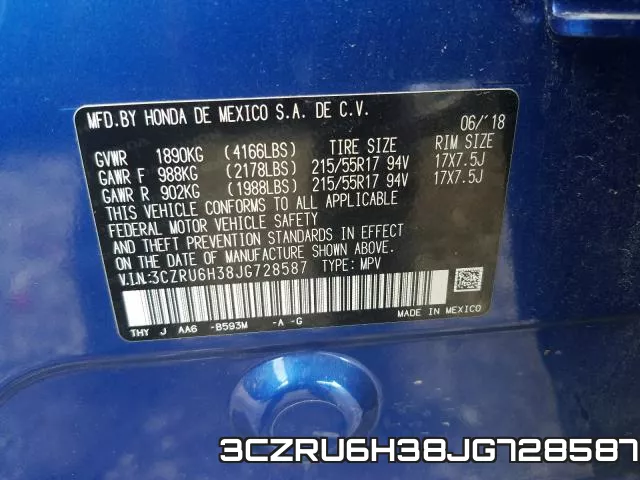 3CZRU6H38JG728587 фото 2