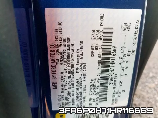 3FA6P0H71HR116669 фото 2