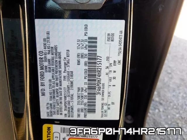3FA6P0H74HR215177 фото 2