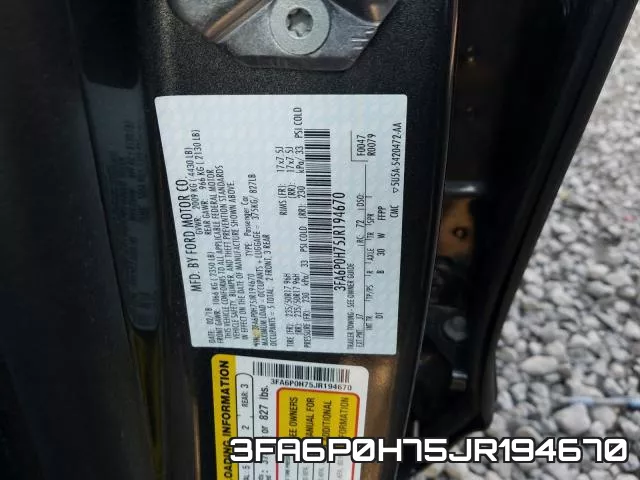3FA6P0H75JR194670 фото 2