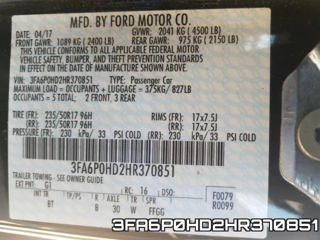 3FA6P0HD2HR370851 фото 2