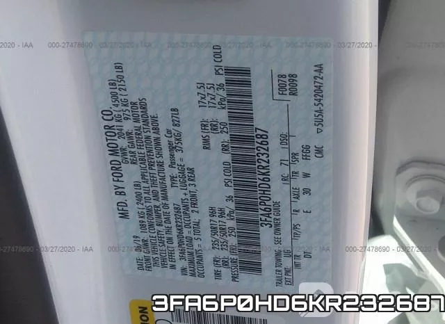 3FA6P0HD6KR232687 фото 10