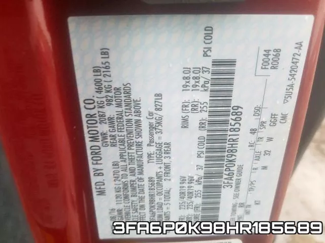 3FA6P0K98HR185689 фото 2