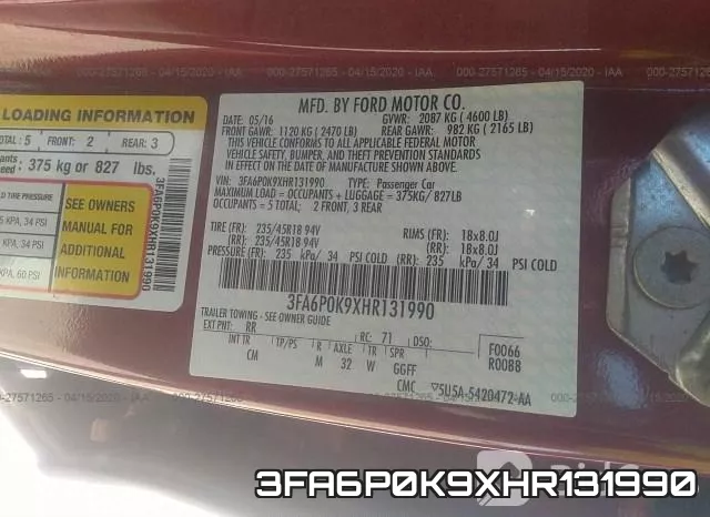 3FA6P0K9XHR131990 фото 10