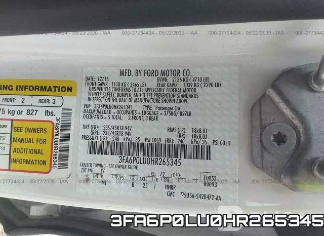 3FA6P0LU0HR265345 фото 10