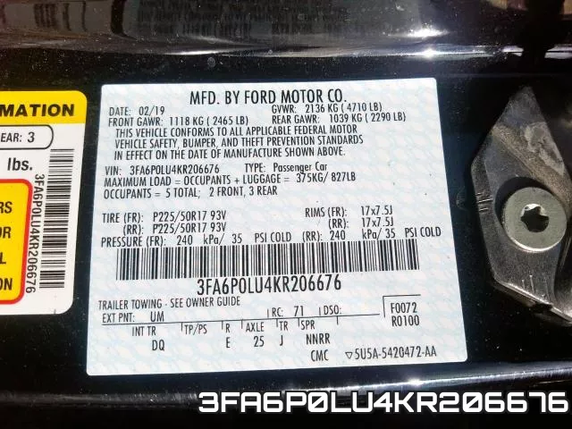 3FA6P0LU4KR206676 фото 2