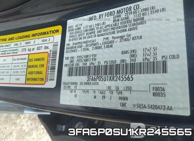 3FA6P0SU1KR245565 фото 10