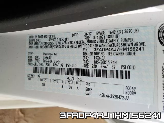3FADP4AJ7HM156241 фото 2