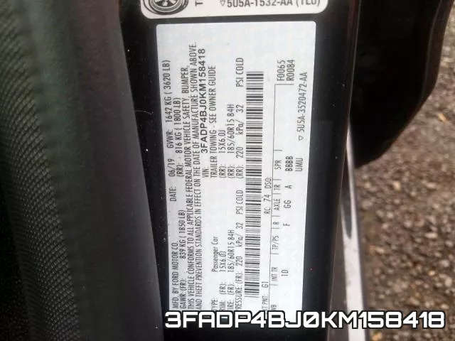 3FADP4BJ0KM158418 фото 2