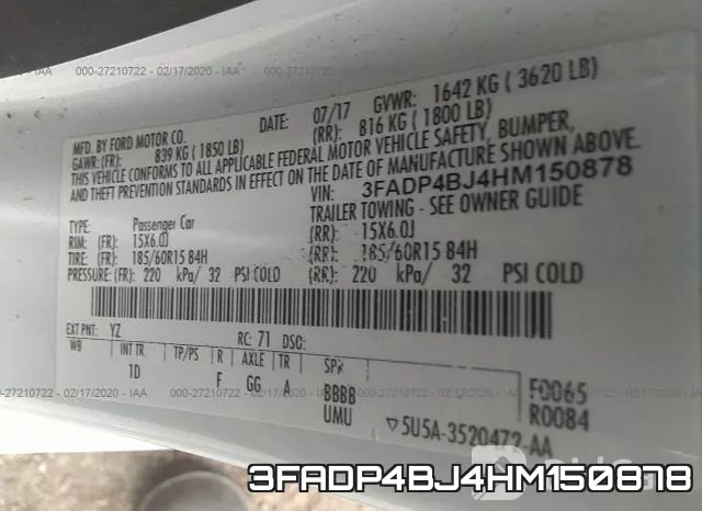 3FADP4BJ4HM150878 фото 10
