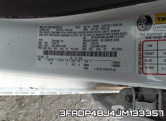 3FADP4BJ4JM133357 фото 10