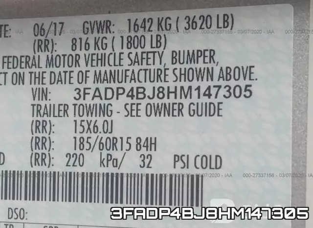 3FADP4BJ8HM147305 фото 10