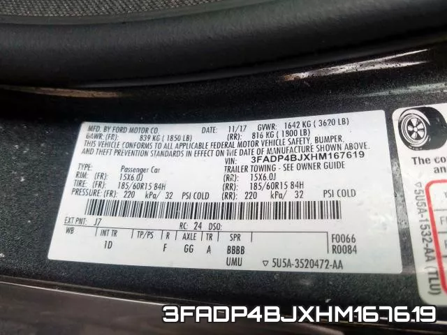 3FADP4BJXHM167619 фото 2