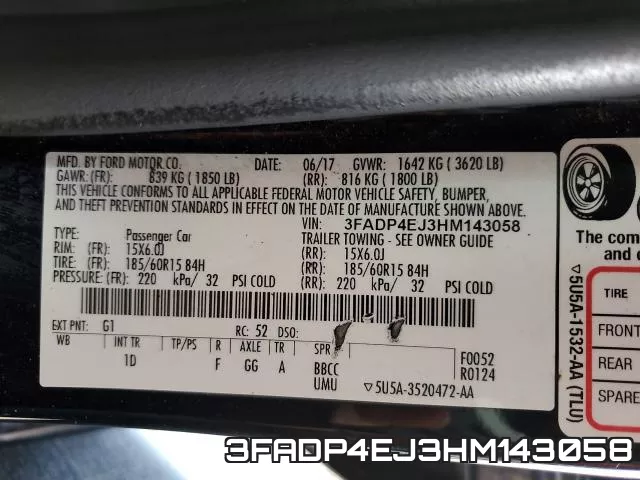 3FADP4EJ3HM143058 фото 2