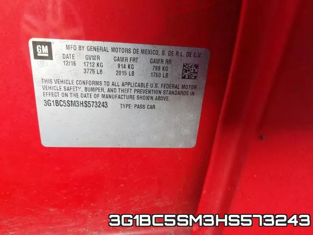 3G1BC5SM3HS573243 фото 2