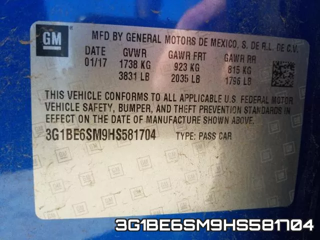3G1BE6SM9HS581704 фото 2