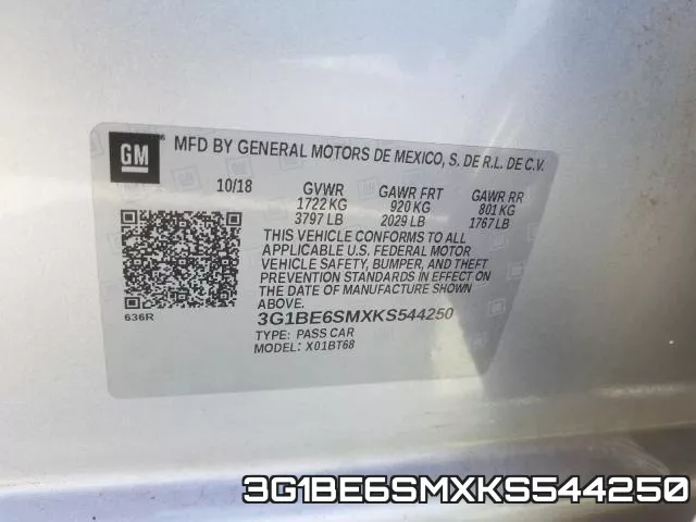 3G1BE6SMXKS544250 фото 2