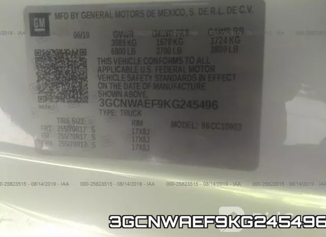 3GCNWAEF9KG245496 фото 10