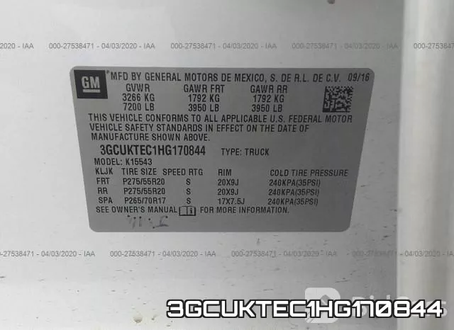 3GCUKTEC1HG170844 фото 10