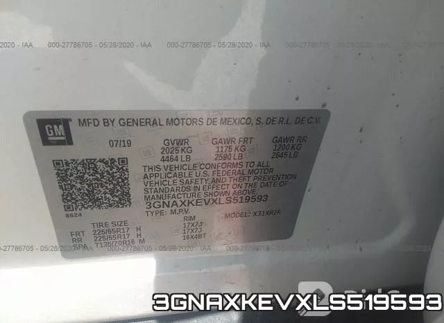 3GNAXKEVXLS519593 фото 10