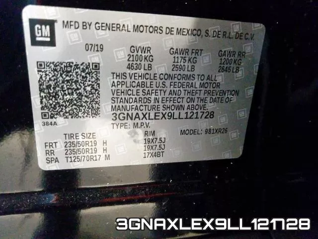 3GNAXLEX9LL121728 фото 2