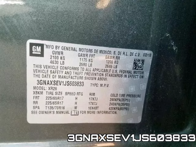 3GNAXSEV1JS603833 фото 2