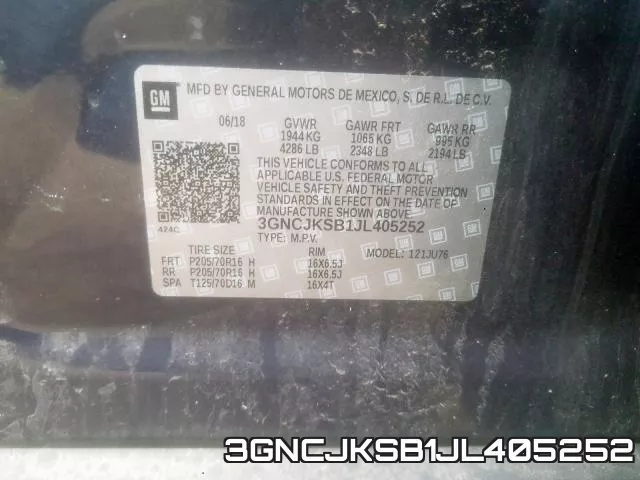 3GNCJKSB1JL405252 фото 2