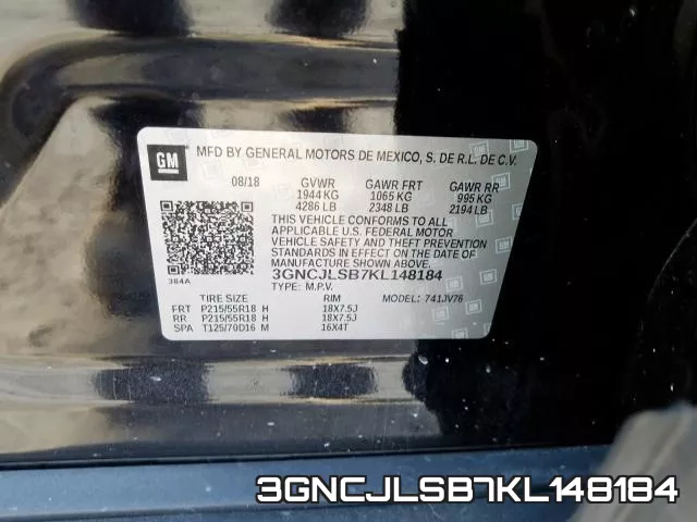 3GNCJLSB7KL148184 фото 2