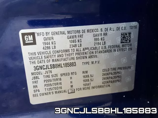 3GNCJLSB8HL185883 фото 2