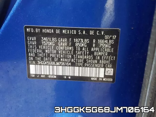 3HGGK5G68JM706164 фото 2