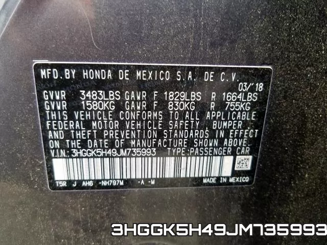 3HGGK5H49JM735993 фото 2