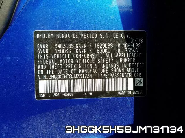 3HGGK5H58JM731734 фото 2