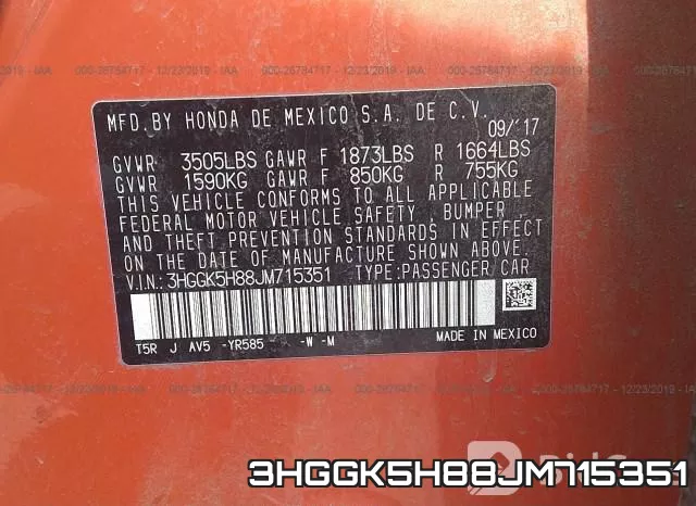 3HGGK5H88JM715351 фото 10