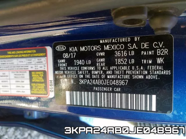 3KPA24AB0JE048967 фото 2