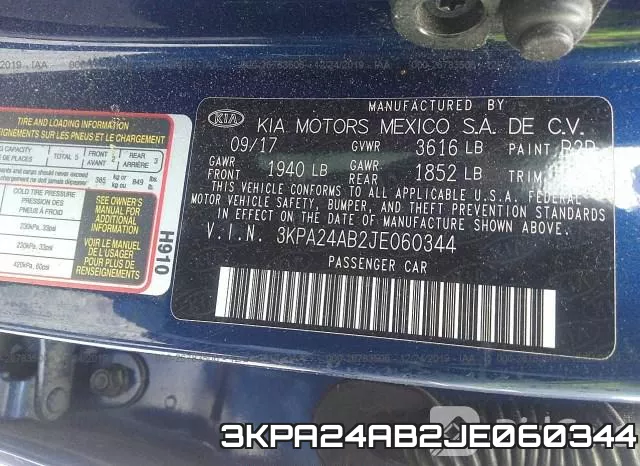 3KPA24AB2JE060344 фото 10