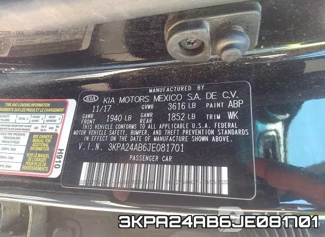 3KPA24AB6JE081701 фото 10