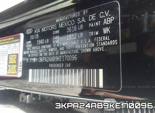 3KPA24AB9KE170096 фото 10