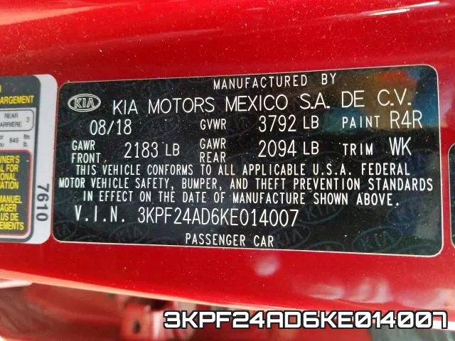 3KPF24AD6KE014007 фото 2