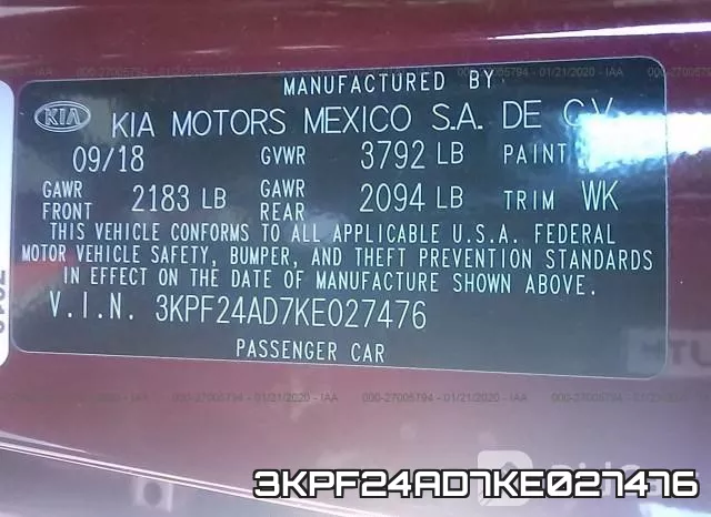 3KPF24AD7KE027476 фото 10