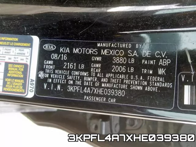 3KPFL4A7XHE039380 фото 2