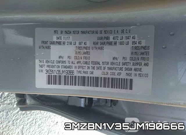 3MZBN1V35JM190666 фото 10