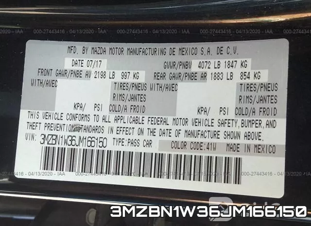 3MZBN1W36JM166150 фото 10