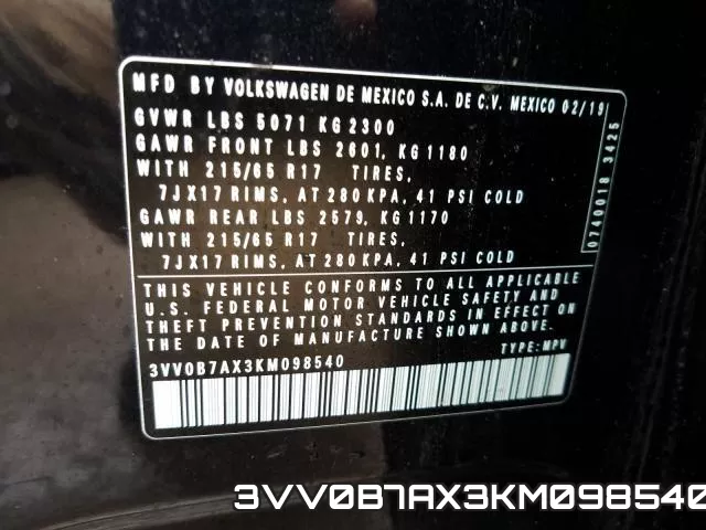 3VV0B7AX3KM098540 фото 2