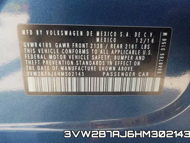 3VW2B7AJ6HM302143 фото 2