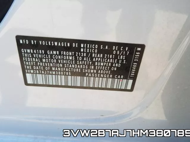 3VW2B7AJ7HM380785 фото 2