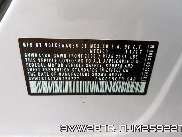 3VW2B7AJ7JM259227 фото 2