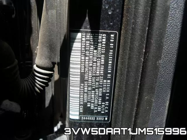 3VW5DAAT1JM515996 фото 2